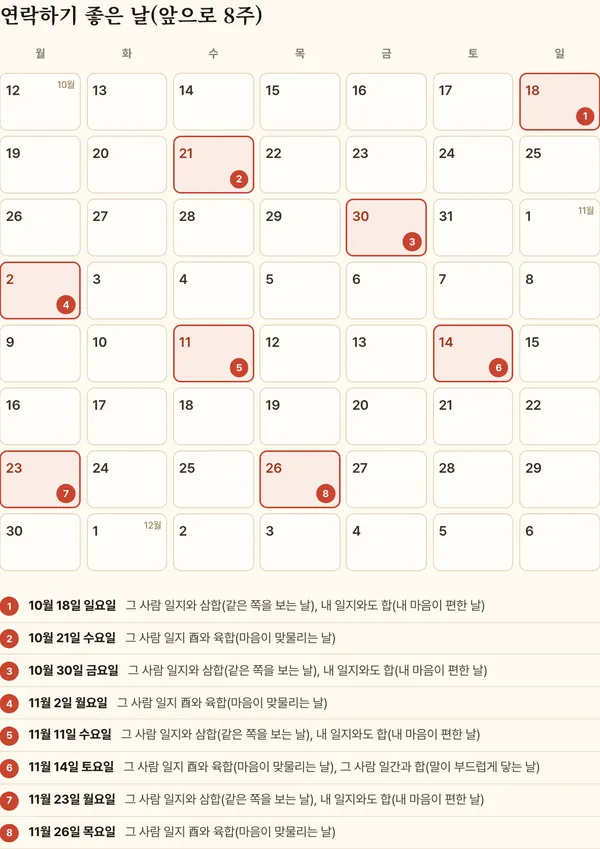 8주 연락 달력 견본